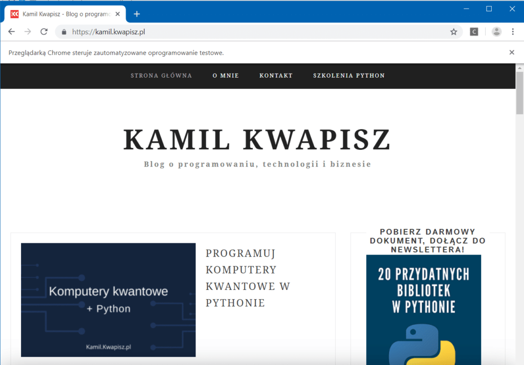 Automatyczne wejście na stronę kamil.kwapisz.pl