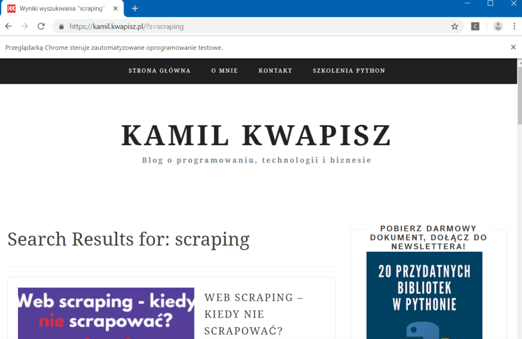 Artykuły web scraping